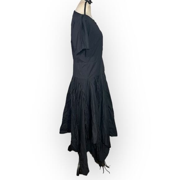 Bibhu Mohapatra Collective Cutout Fringe Dress Women's Plus 14 Black RTR - Picture 6 of 11